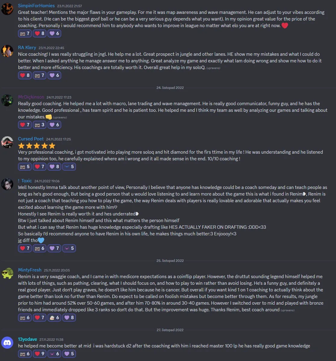 Student review screenshot