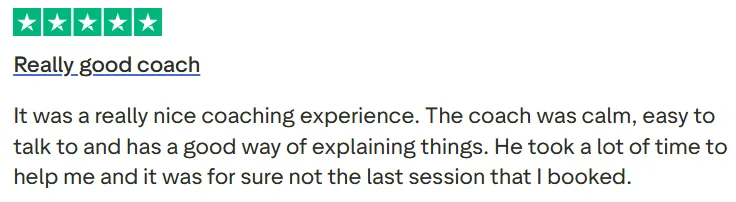 Student review screenshot