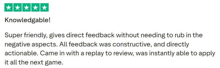 Student review screenshot