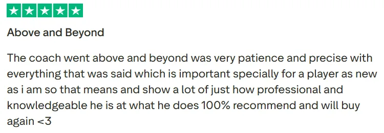 Student review screenshot