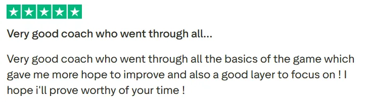 Student review screenshot