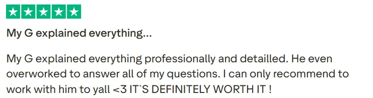 Student review screenshot