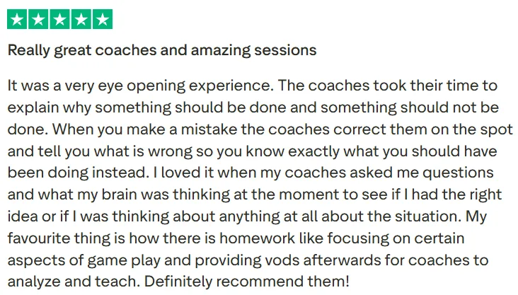 Student review screenshot