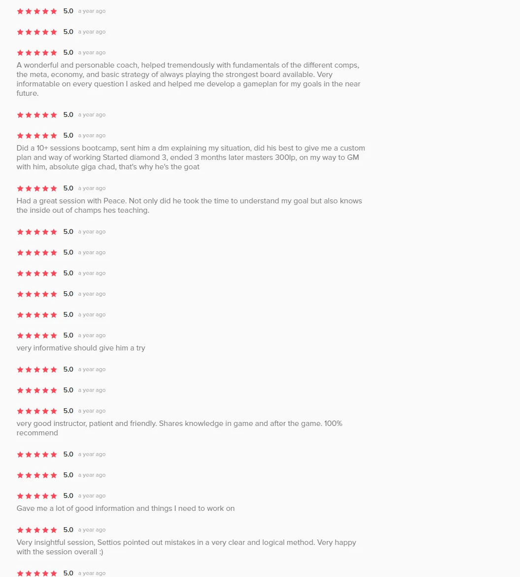 Student review screenshot