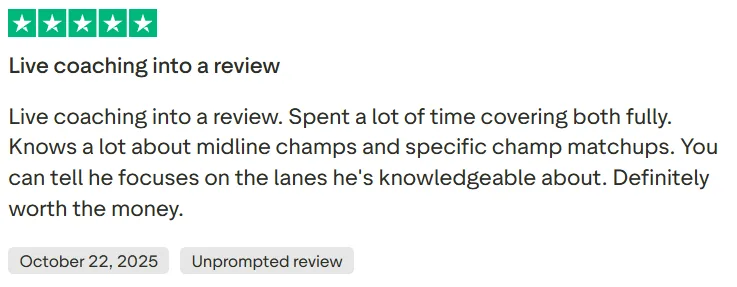 Student review screenshot