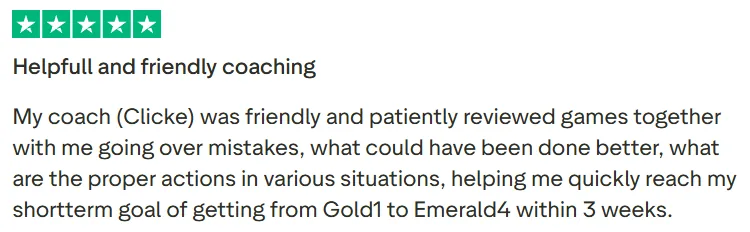 Student review screenshot